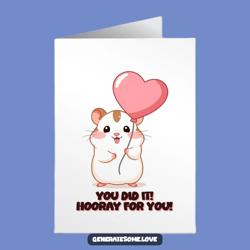 Free Printable Hamster Congrats Card: Cute Balloon Celebration for Any Occasion