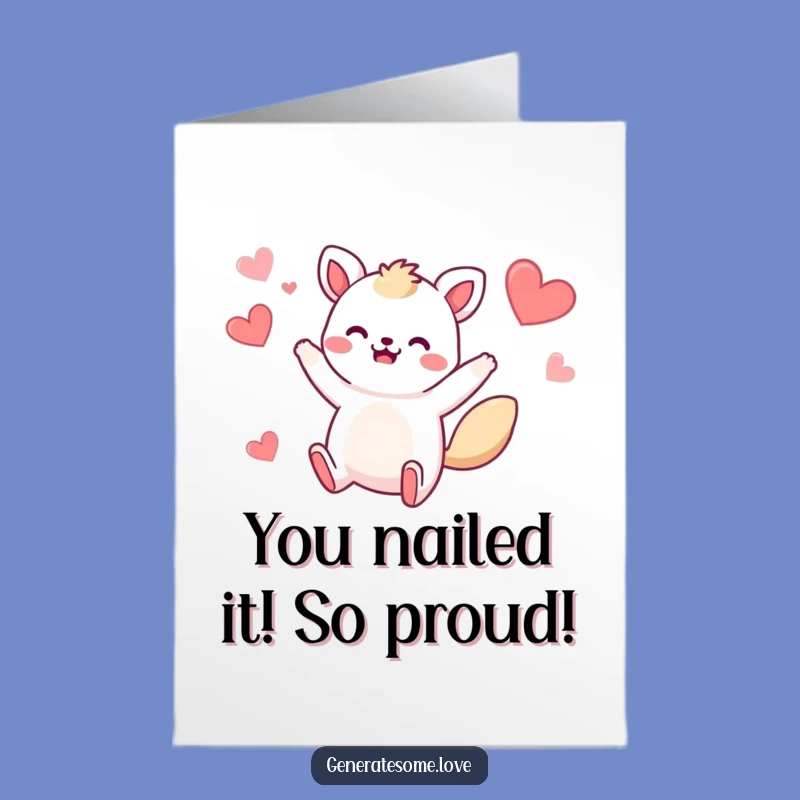 Free Printable Congrats Card, Whimsical Animal Jump, Funny Downloadable Gift for Any Achievement