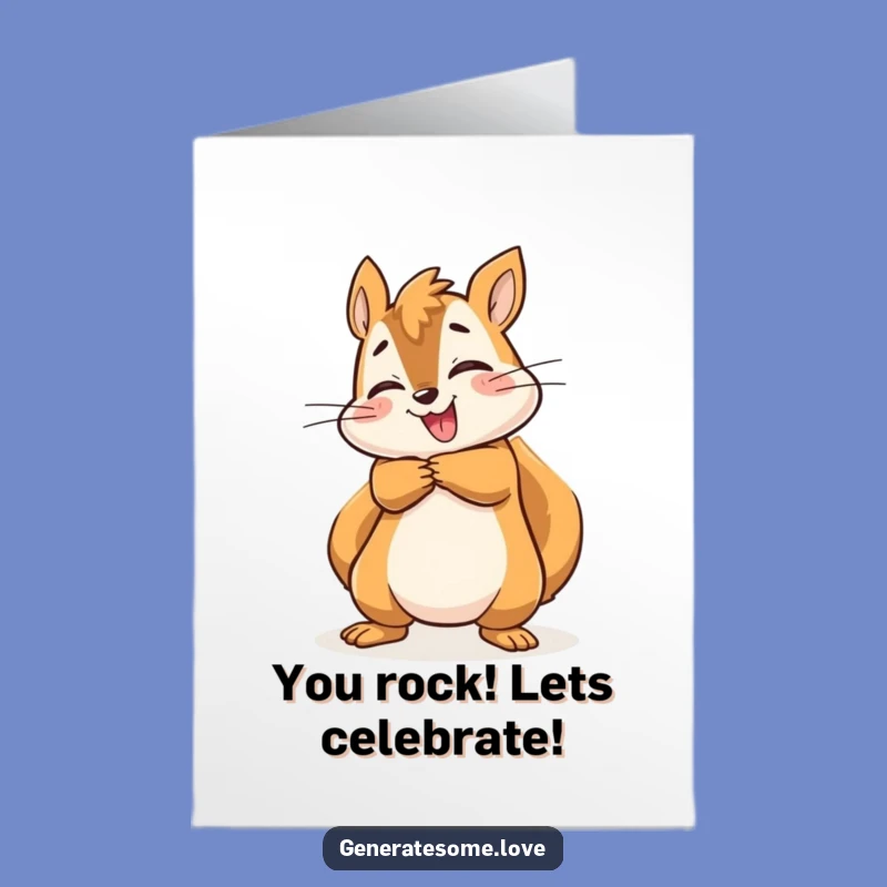 Free Printable Squirrel Congrats Card: Joyful Hugs for Your Big Achievement