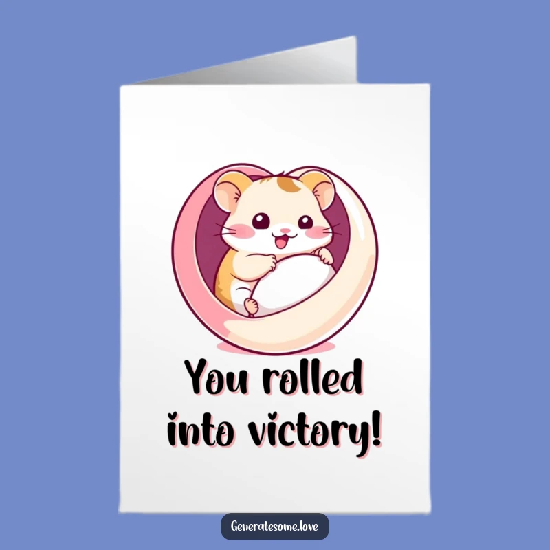 Free Printable Congrats Card: Hamster Heart Roll - Humorous Downloadable & DIY