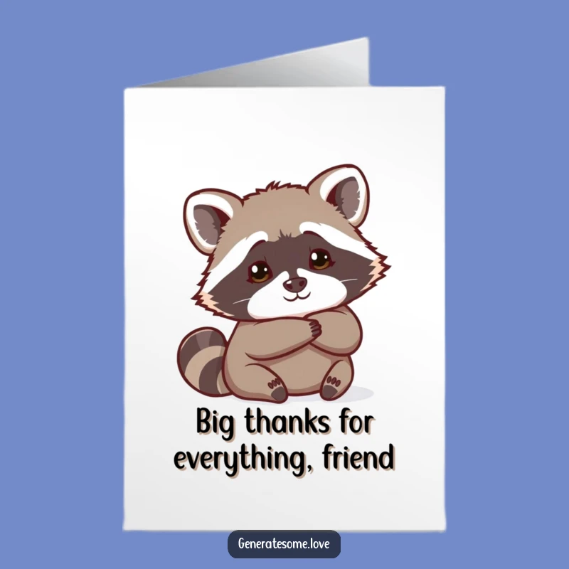 Free Printable Raccoon Thank You Card: Cheeky Heartfelt Gratitude for Friends