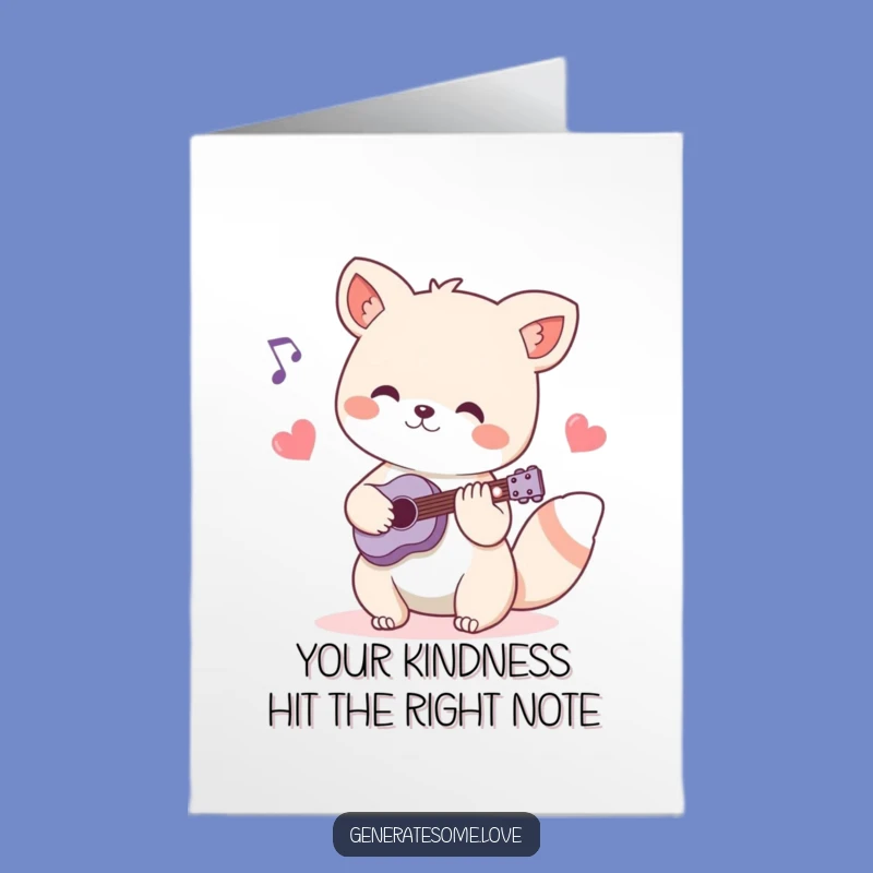 Free Printable Thank You Card, Musical Animal Melody, Funny Downloadable Gift for Sweet Thanks