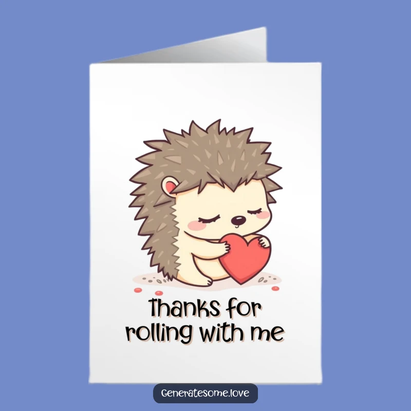 Free Printable Hedgehog Thanks Card - Rolling My Heartfelt Gratitude Home
