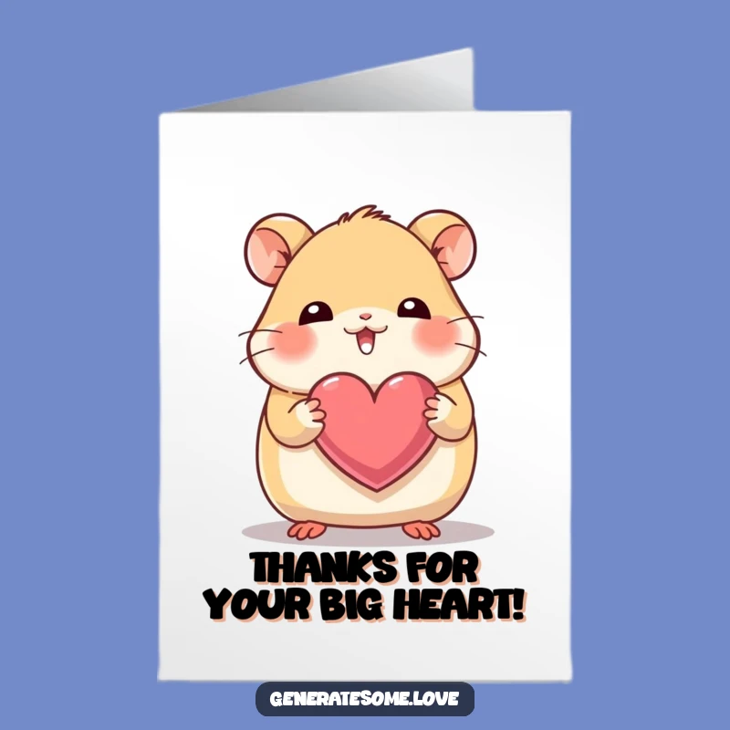 Free Printable Thank You Card: Hamster Love, Sweet Downloadable Gift for Expressing Appreciation