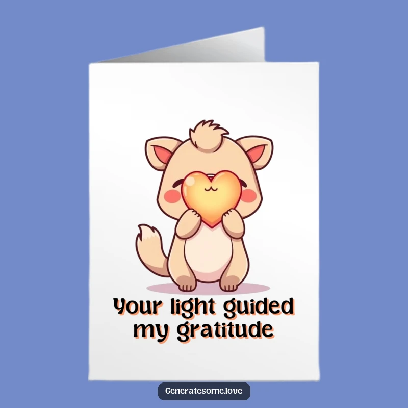 Free Printable Thank You Card, Hopeful Animal Heart, Funny Downloadable Gift for Heartfelt Thanks