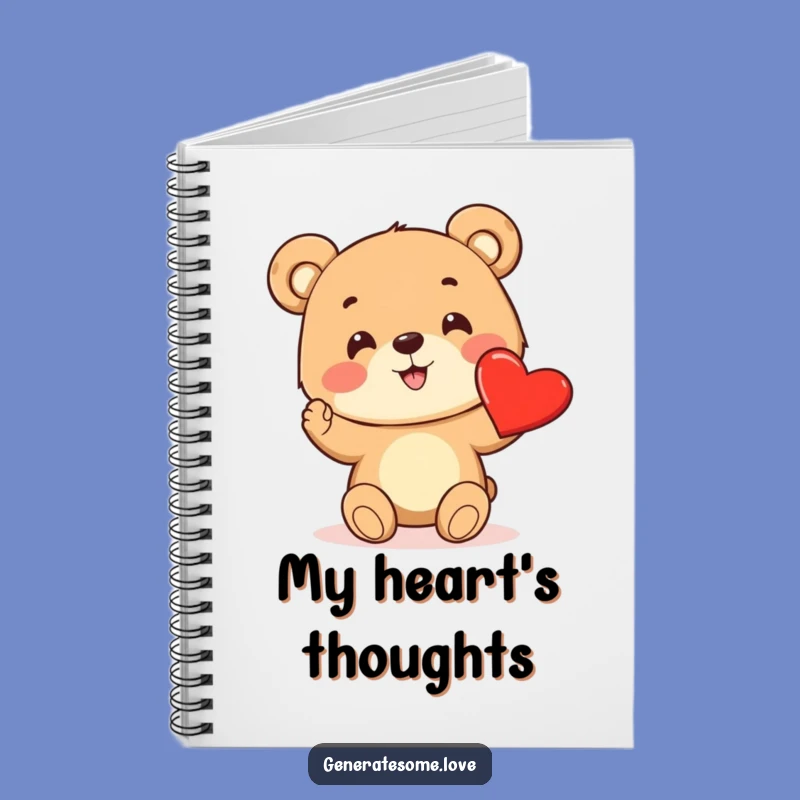 Funny Bear Cub Heart Notebook: Jot Down Sweet Thoughts and Loving Ideas