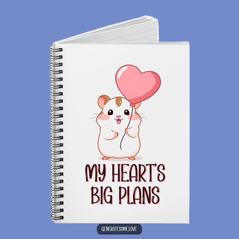 Funny Chubby Hamster Heart Balloon Notebook: Jot Down Ideas with Humor