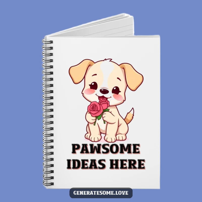 Funny Puppy Rose Notebook - Journal For Your Dog-Loving Thoughts