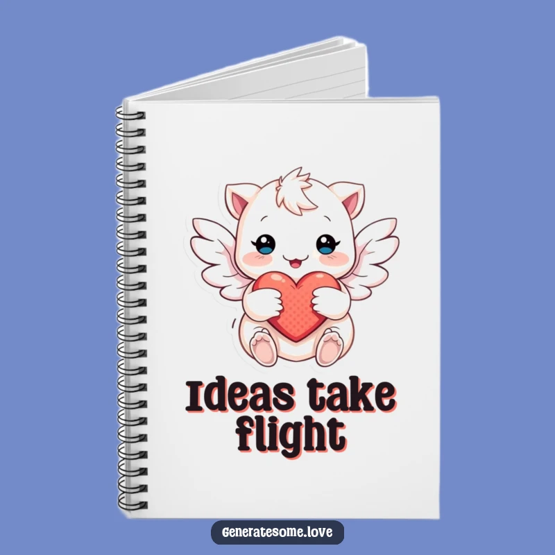 Funny Winged Creature Heart Notebook: Jot Down Thoughts with Gentle Love