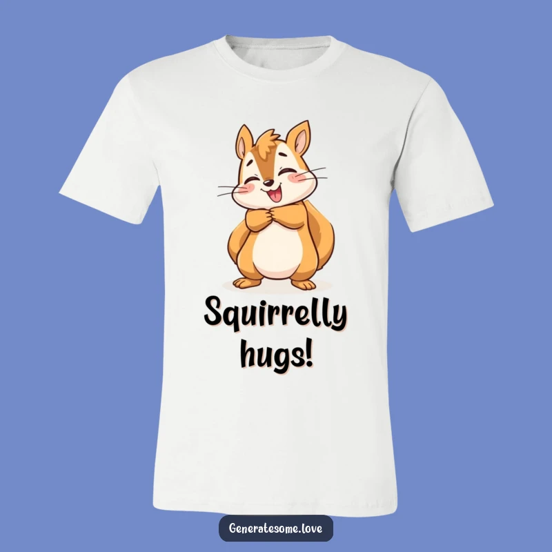 Funny Energetic Squirrel Hug T-Shirt: Wear Your Joyful Spirit
