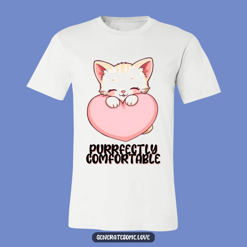 Funny Kitten T-Shirt: Heart Snuggles, Cozy Comfort, Cute Gift