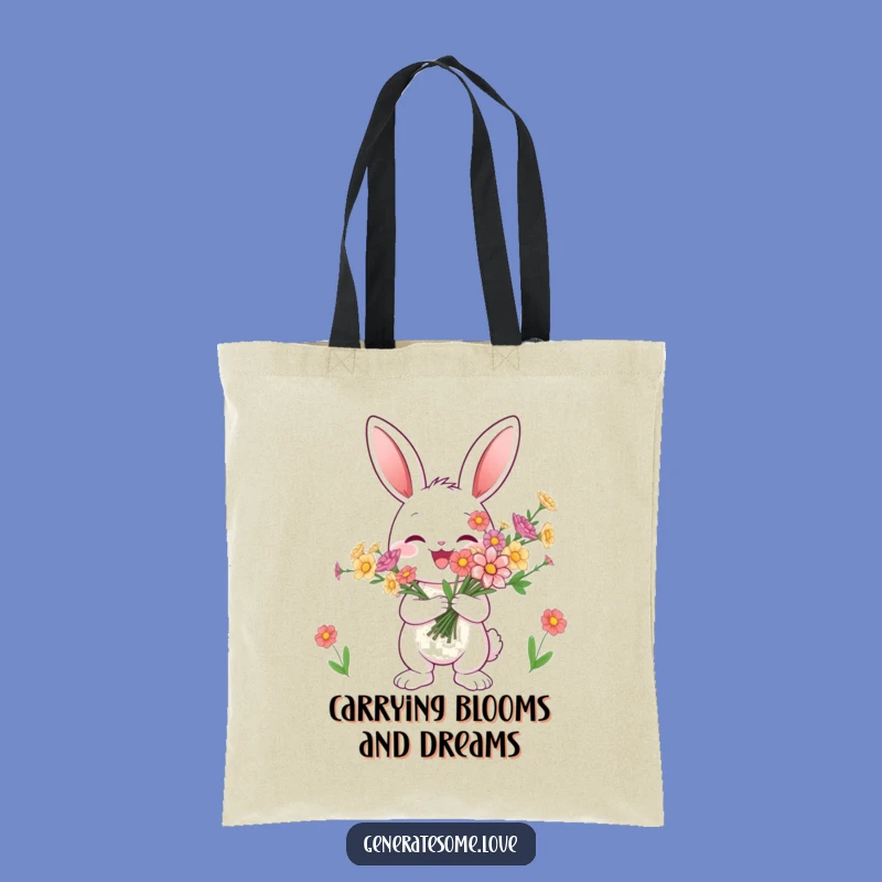 Funny Bunny Flower Tote Bag - Carry Blooms & Smiles Everywhere