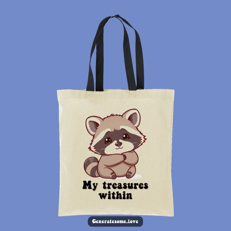 Funny Curious Raccoon Heart Tote Bag: Carry Your Curiosity Humorously