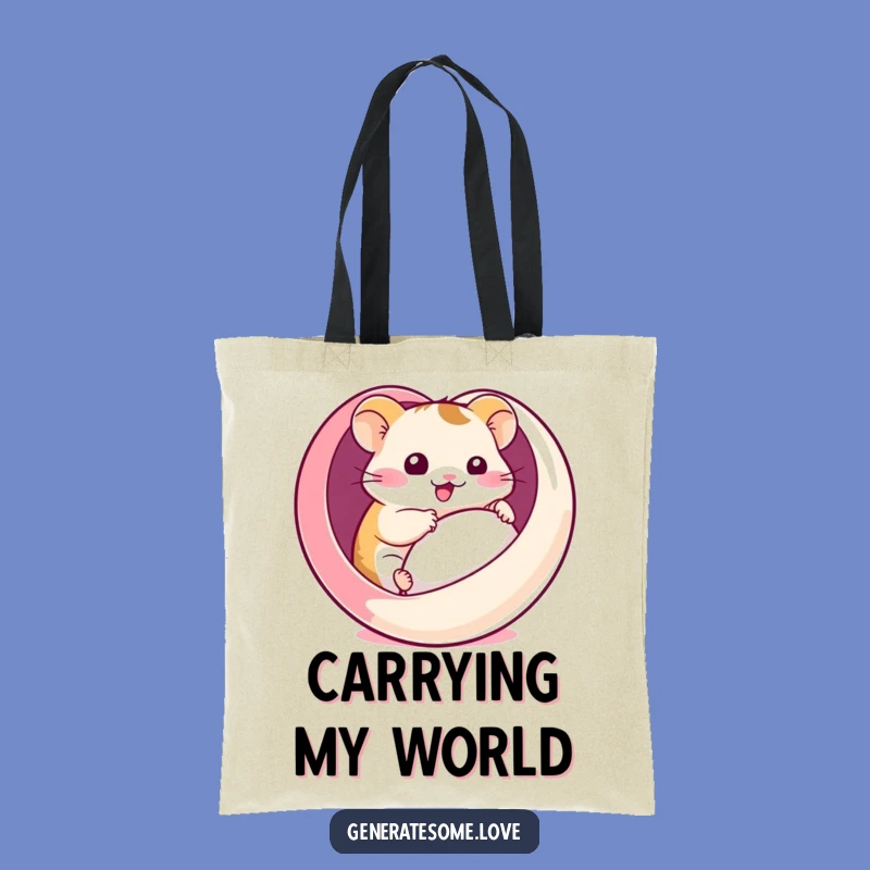 Funny Hamster Heart Ball Tote Bag: Carry Cute Chaos