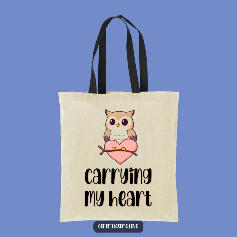 Funny Owl Heart Tote Bag: Carry Your Love with Style